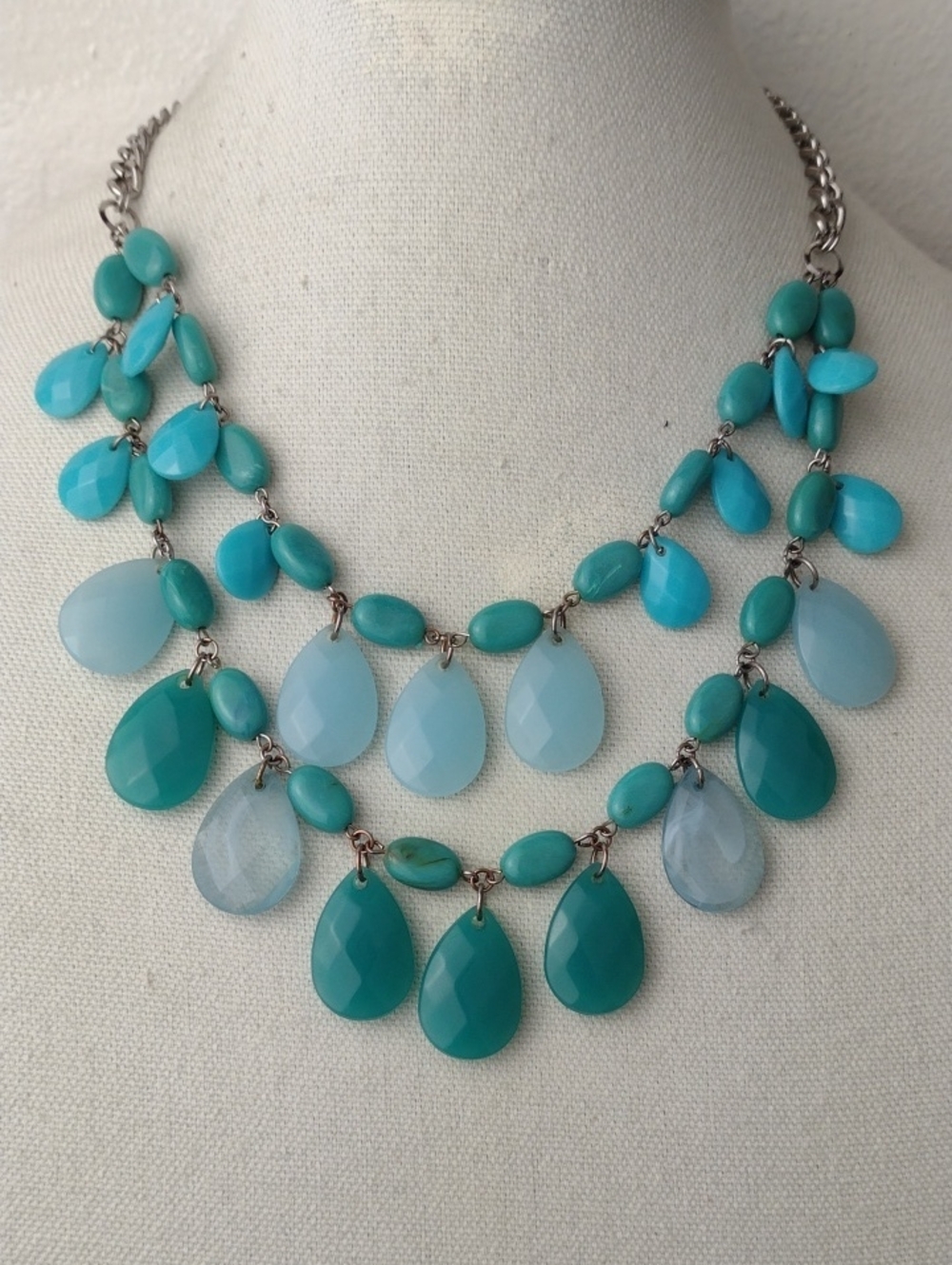 Turquoise Multi-Drop Statement Necklace by